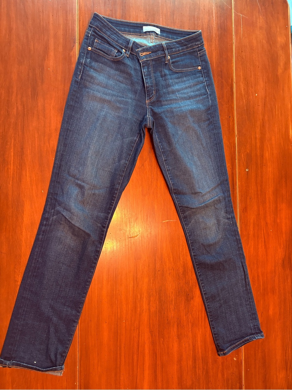 LOFT Women's Dark Indigo Slim Straight Jeans